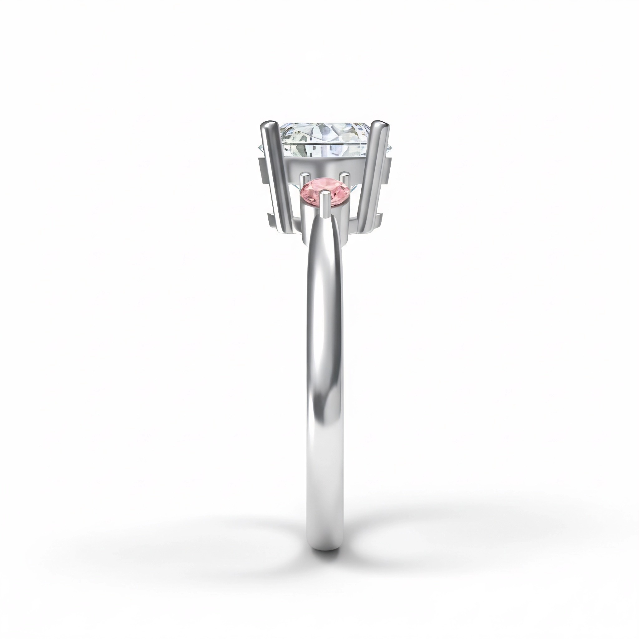 Three Stone Pink Diamond Ring