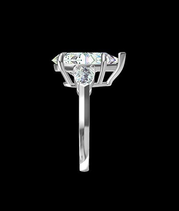 Three Stone Pear Shaped Diamond Ring