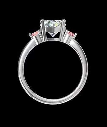 Three Stone Pink Diamond Ring