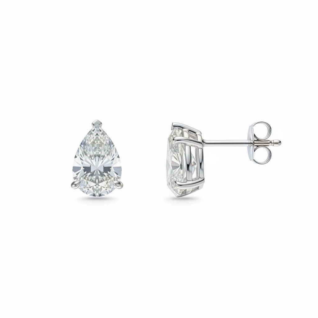 IGI Certificated Pear Cut Earrings