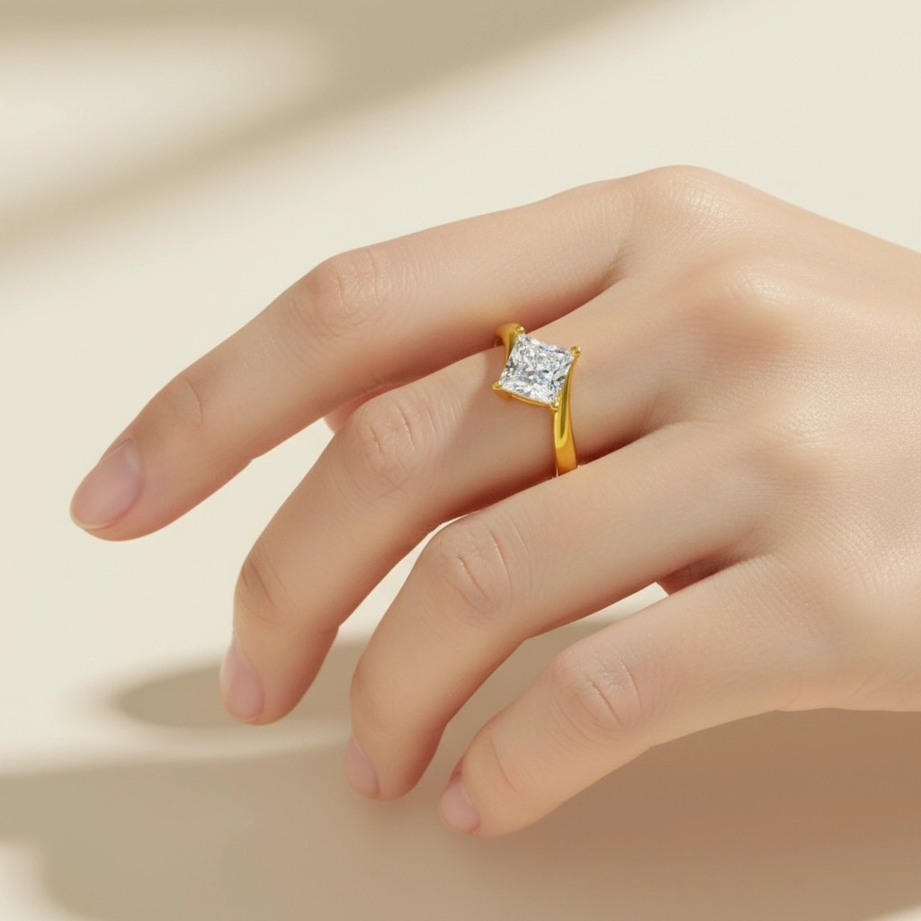 Luxury Princess Solitaire Ring