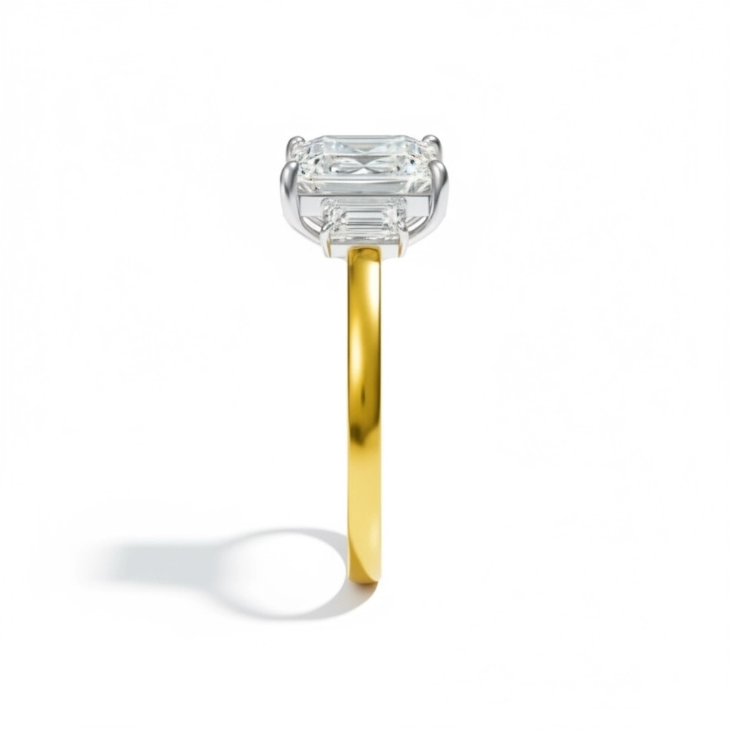 Three Stone Radiant Cut Ring