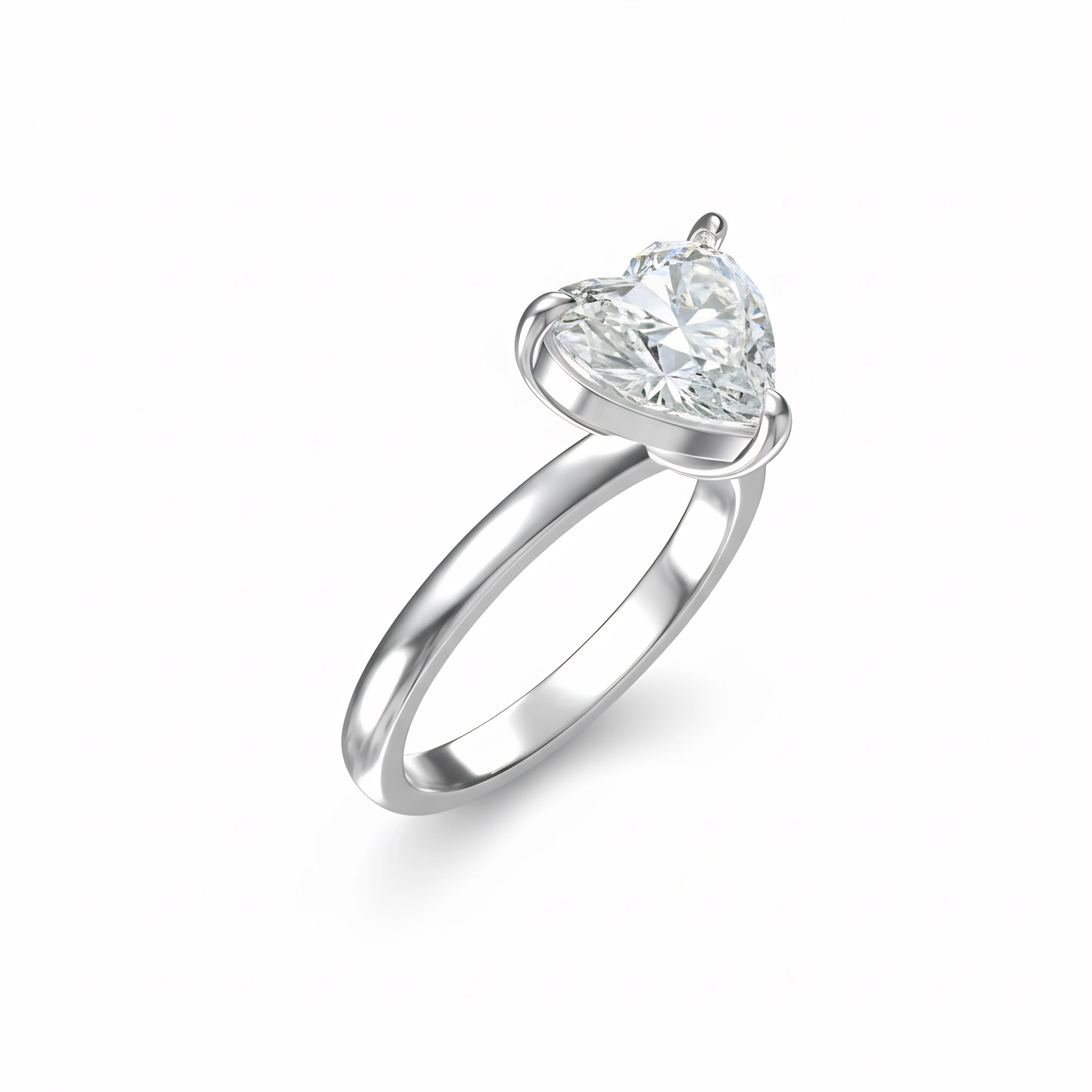 Elegant Heart Solitaire Ring