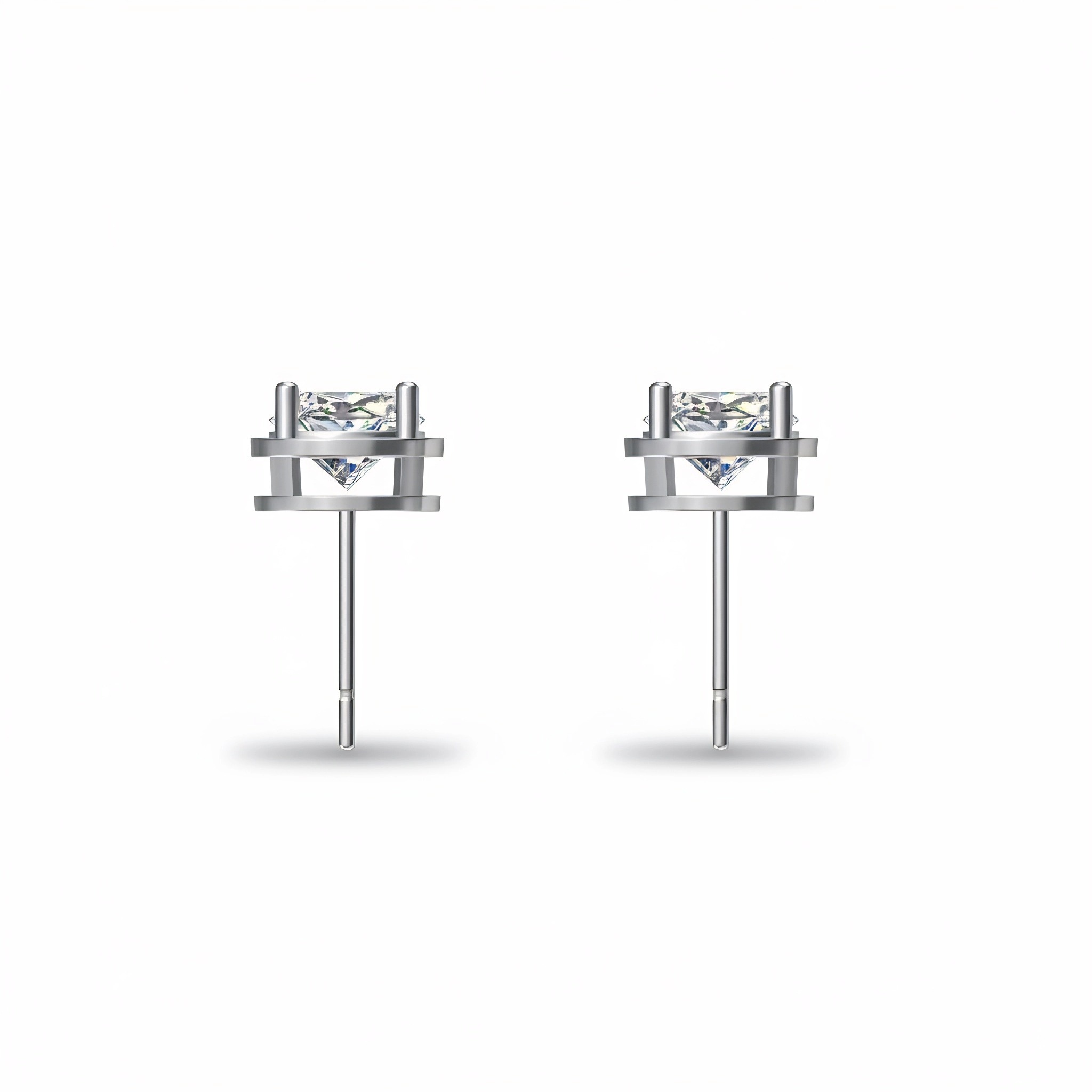 Bezel Lab Grown Diamond Earrings