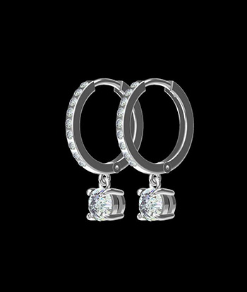 Round Pendant Diamond Earrings