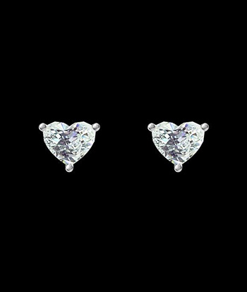Heart Shaped Diamond Earrings