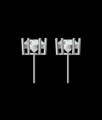6 Claws Round Shaped Stud Earrings