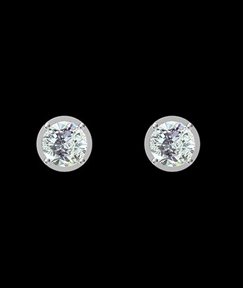 Bezel Lab Grown Diamond Earrings