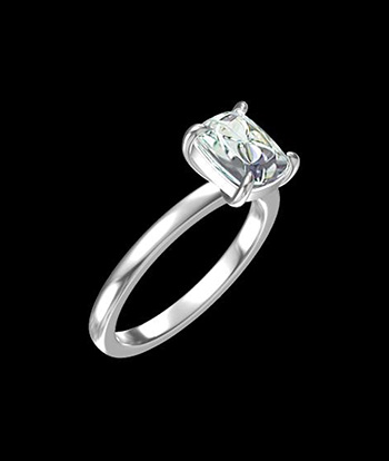 Cushion Cut Solitaire Engagemnet Ring