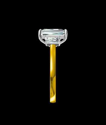 Three Stone Radiant Cut Ring
