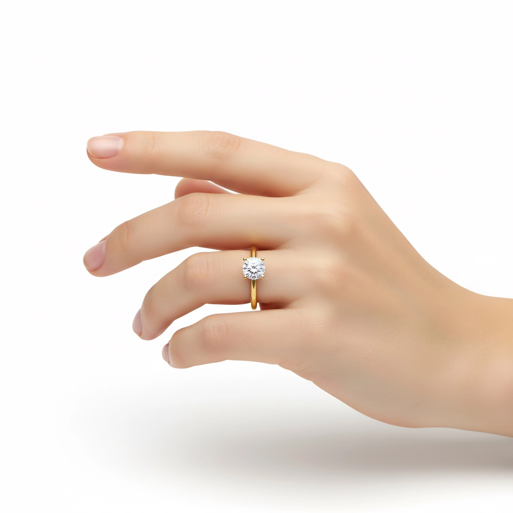 Real Diamond 2 Carat Ring in 18K Yellow Gold