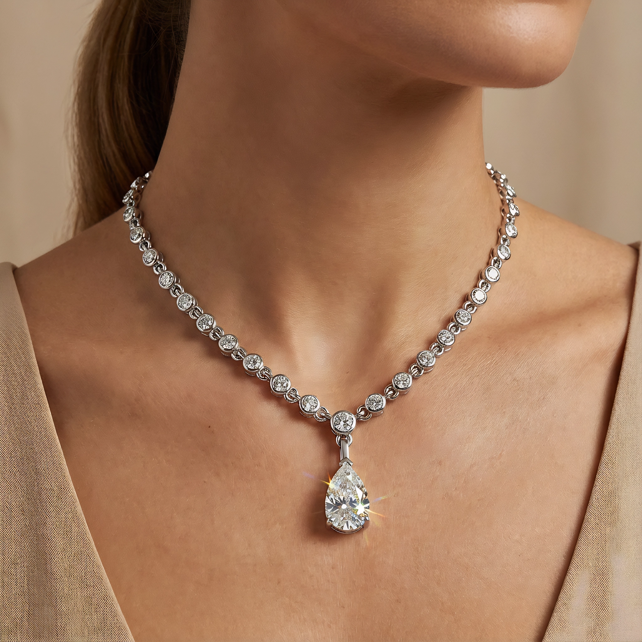 Pear Diamond and Fine Necklace Jewelry Supplier