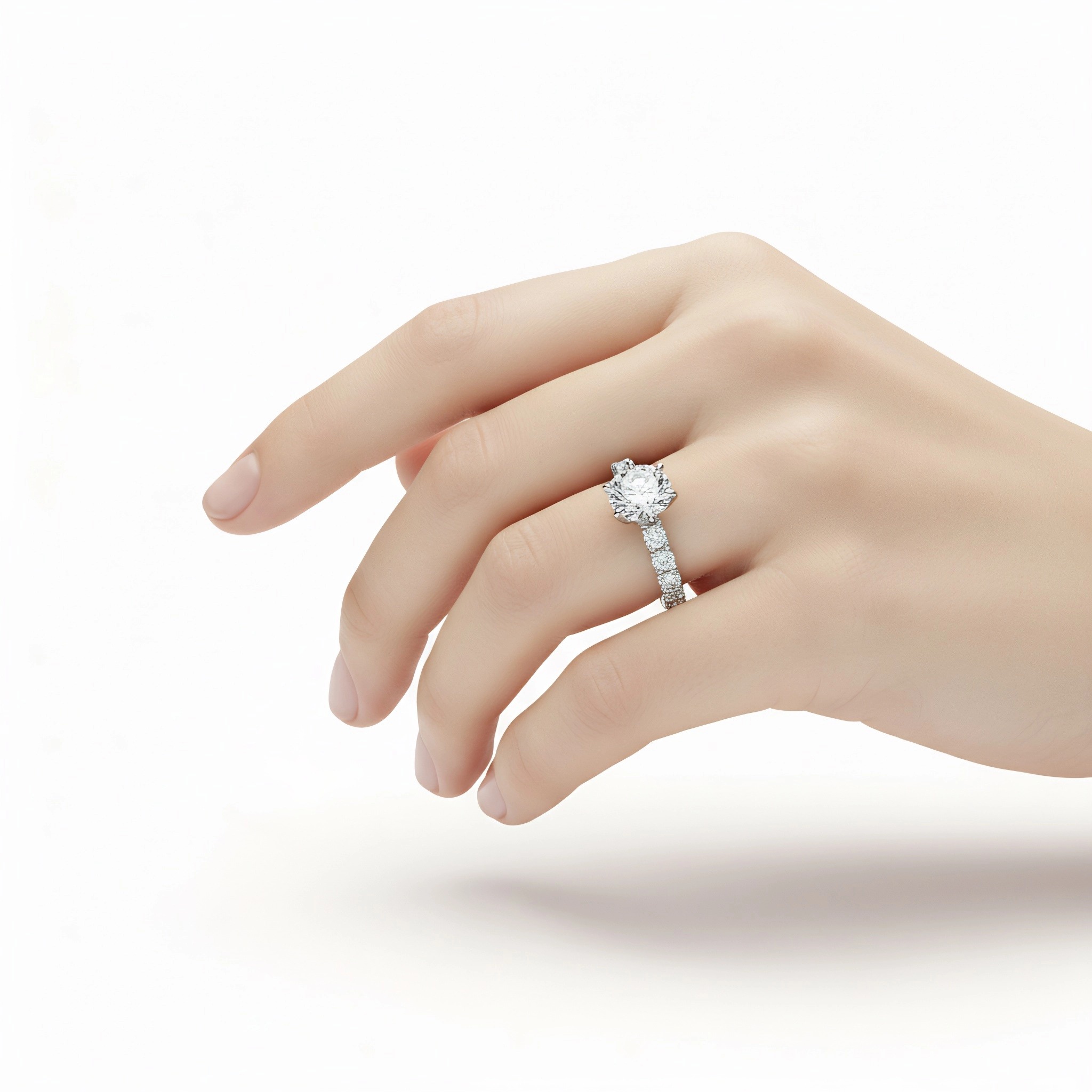 Pave Diamond Ring Luxury White Diamond Ring