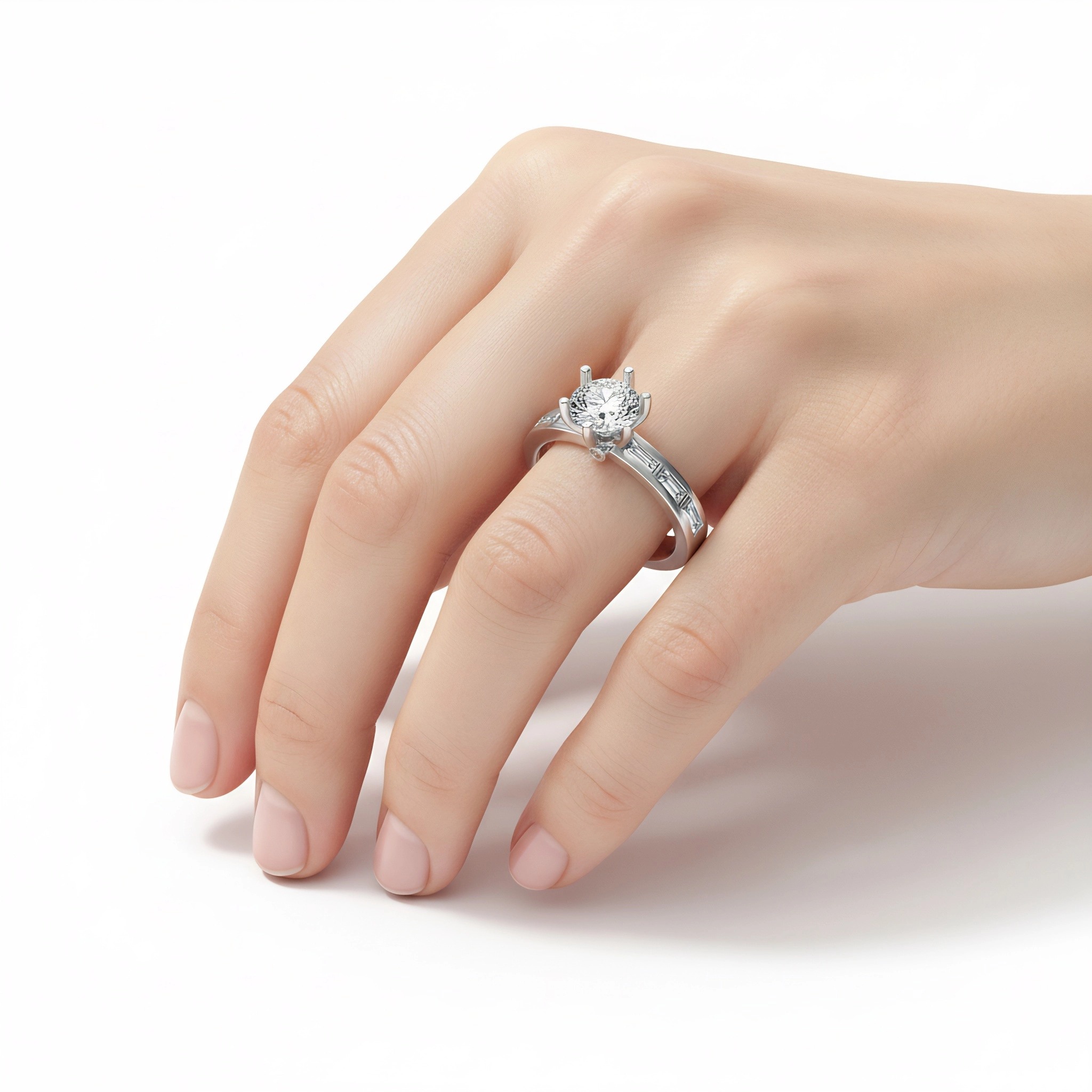 2 ct Lab Grown Diamond Ring in 18K White Gold