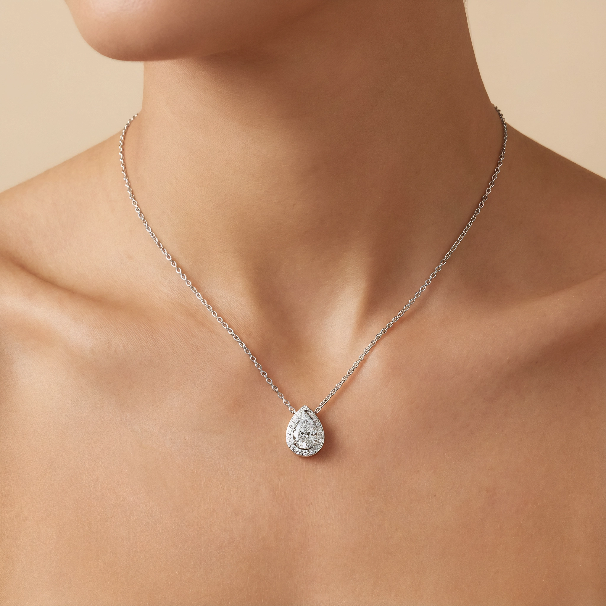 Pear Shape Diamond Necklace Lab Diamond Necklace