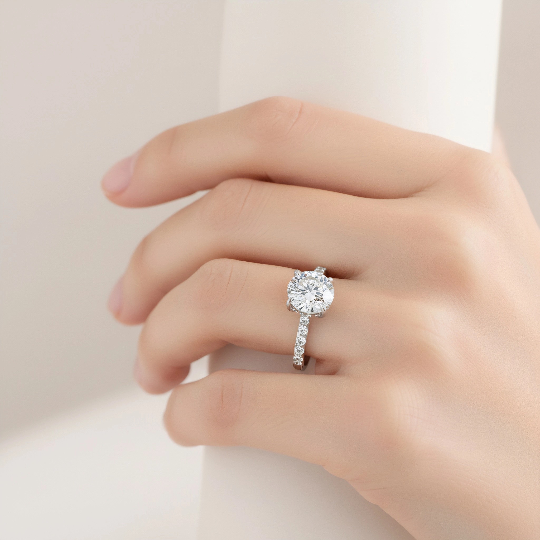 CVD Diamond 5 Carat Ring Lab Grown Diamond Engagement Ring