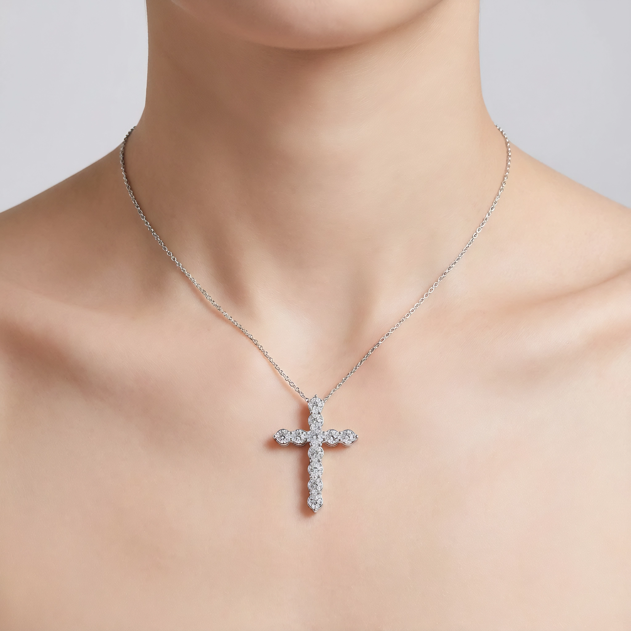 Pave Diamond Necklace Lab Diamond Necklace