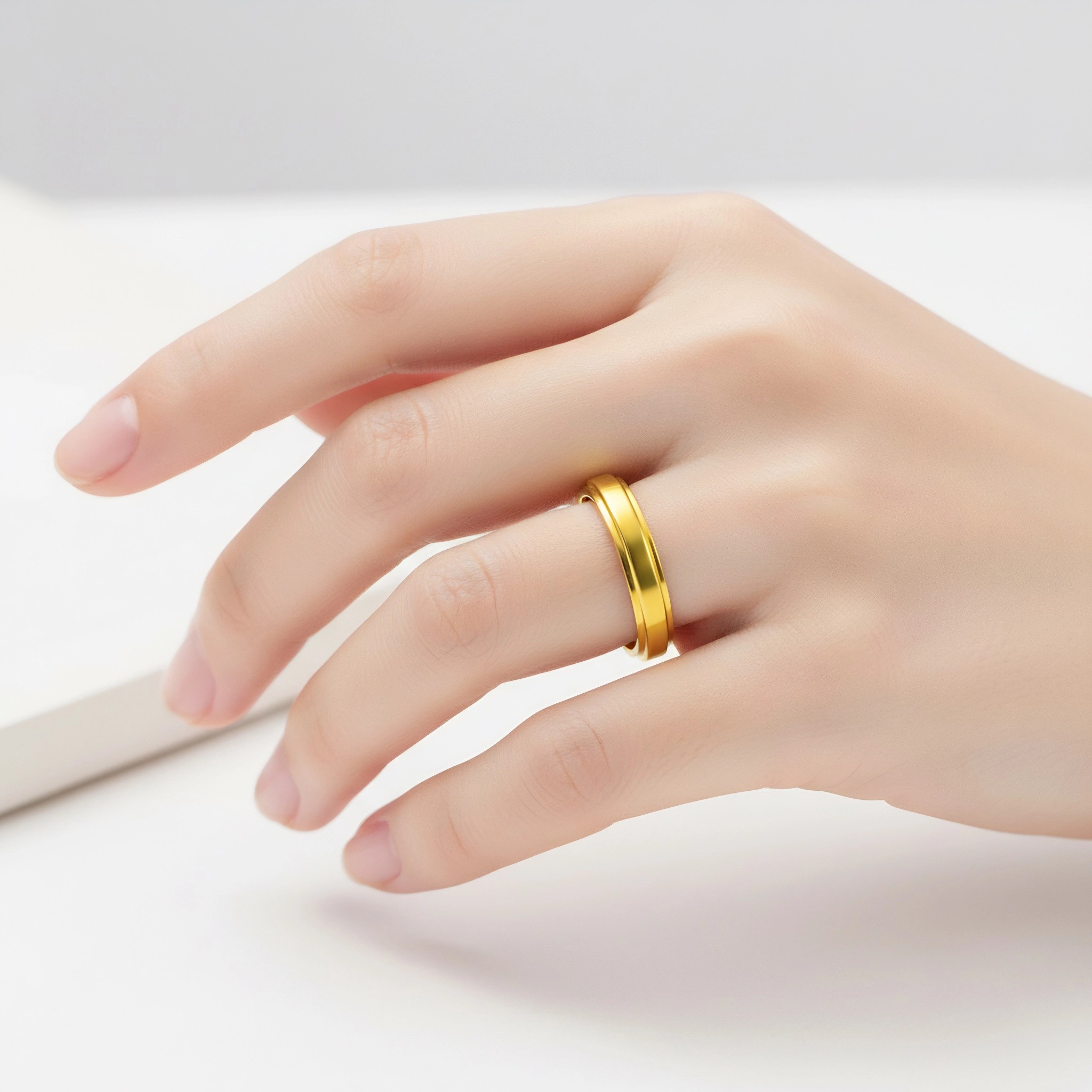 Mens Diamond Ring 14k Gold Wedding Ring Engagement