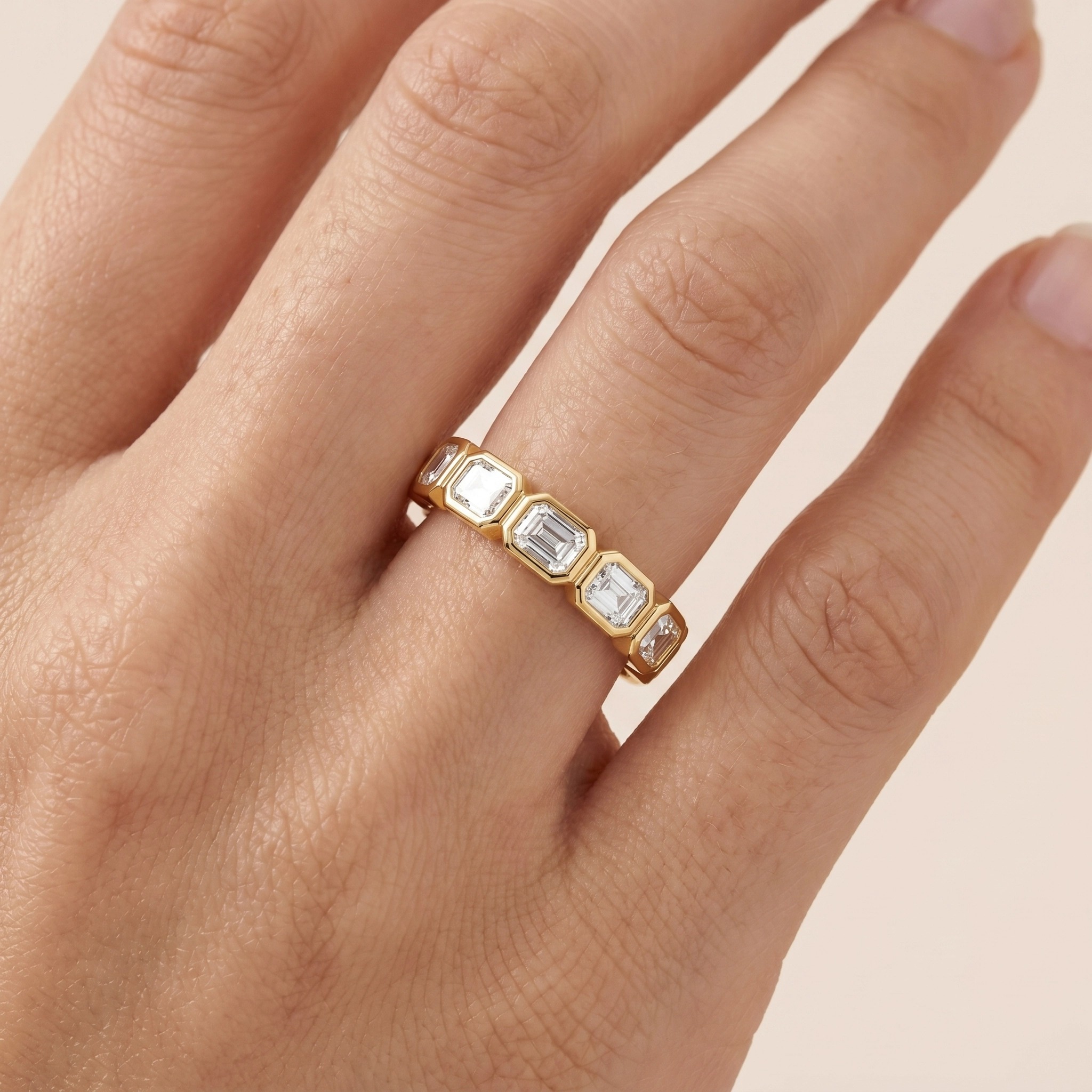 14K Gold Men’s Ring with Emerald Cut