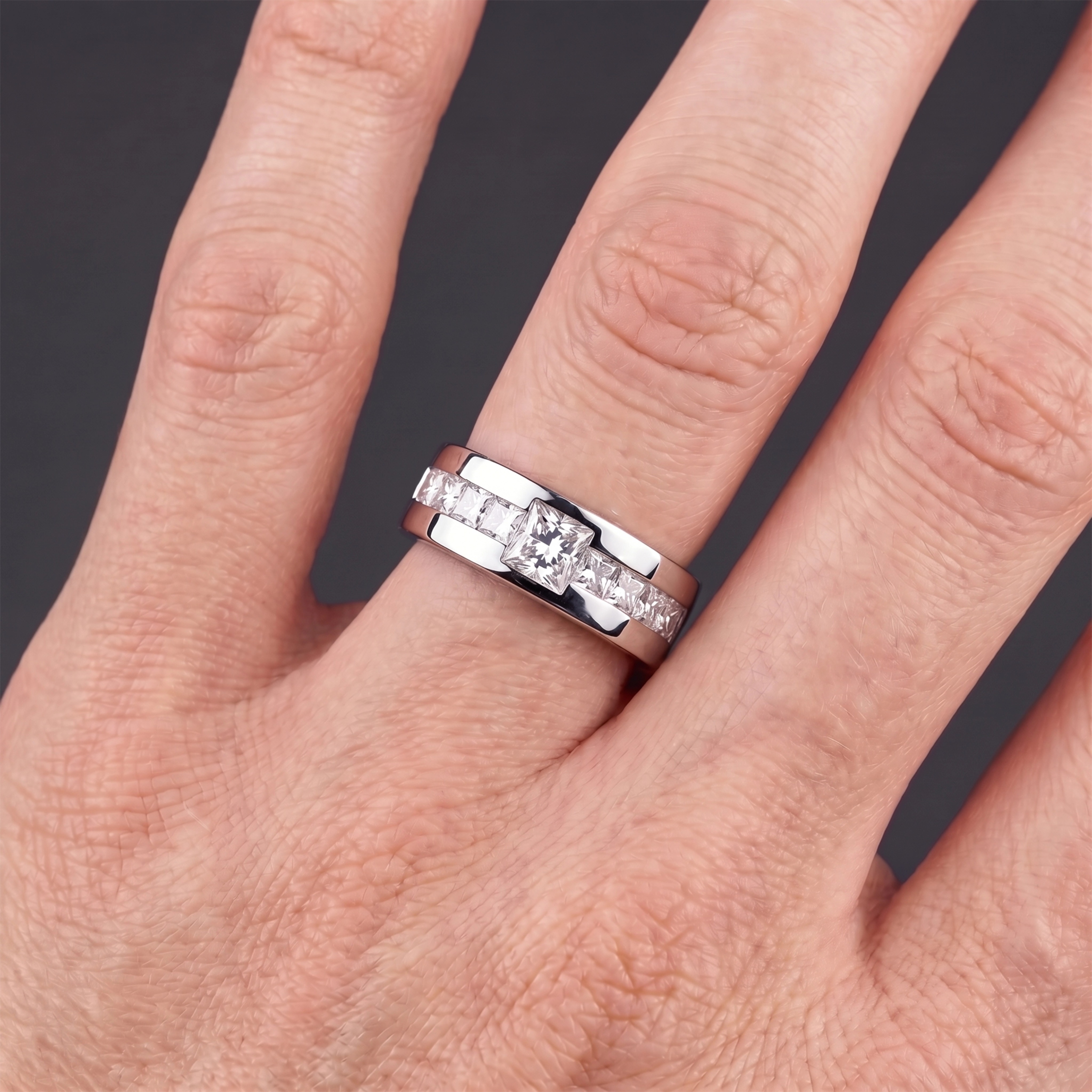 Men Wedding Rings Diamond Ring Princess Diamond Men